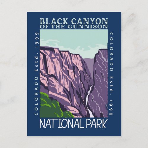 Black Canyon Of The Gunnison National Park Retro Postcard