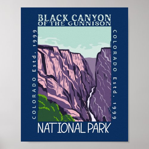 Black Canyon Of The Gunnison National Park Retro  Poster
