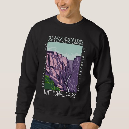 Black Canyon Of The Gunnison National Park Retro  Sweatshirt