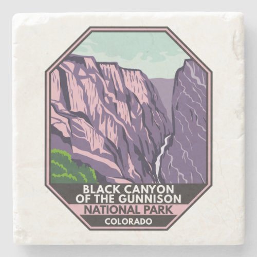Black Canyon Of The Gunnison National Park Vintage Stone Coaster