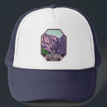 Black Canyon Of The Gunnison National Park Vintage Trucker Hat<br><div class="desc">Black Canyon vector artwork design. The park surrounds part of a deep,  steep-walled gorge carved through Precambrian rock by the Gunnison River. Wildlife includes mule deer,  elk and golden eagles.</div>