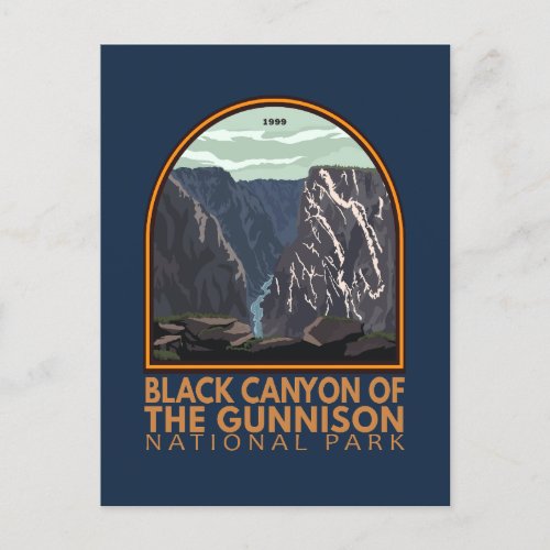 Black Canyon Of The Gunnison Vintage Emblem Postcard