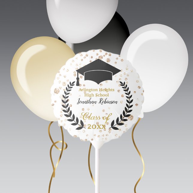 Black Cap and Laurel Graduation Party Balloon (Creator Uploaded)