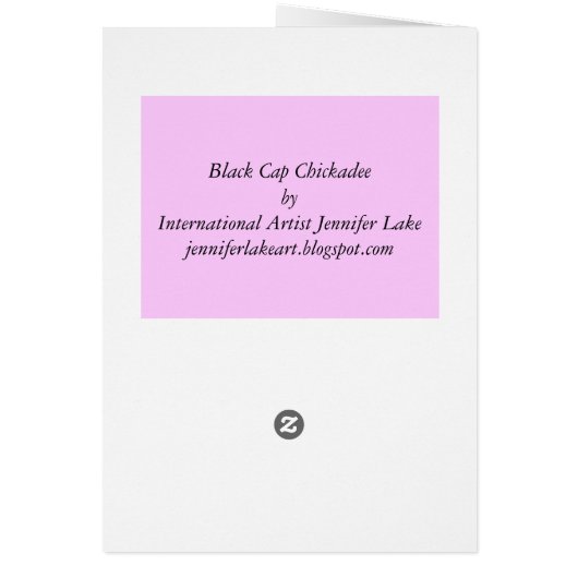 Black cap Chickadee Cards (Back)