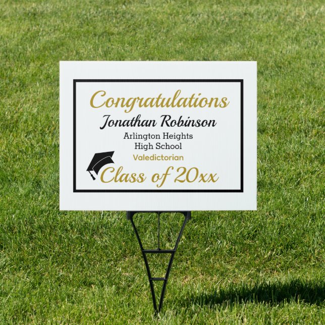 Black Cap Honors Graduation Yard Sign (Insitu)