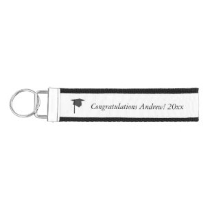Black Cap Tassel Add Year Name Graduation KeyChain