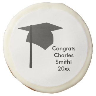 Black Cap, Tassel Personalized Graduation Cookies