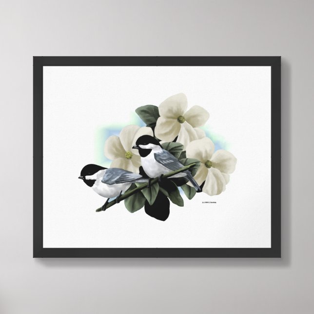 Black Capped Chickadee Art Framed Art (Framed Front)