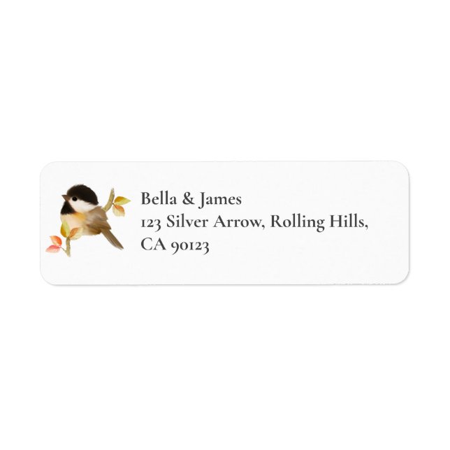 Black-Capped Chickadee Bird Label (Front)