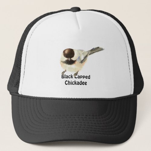 Black Capped Chickadee Bird Nature Art Trucker Hat