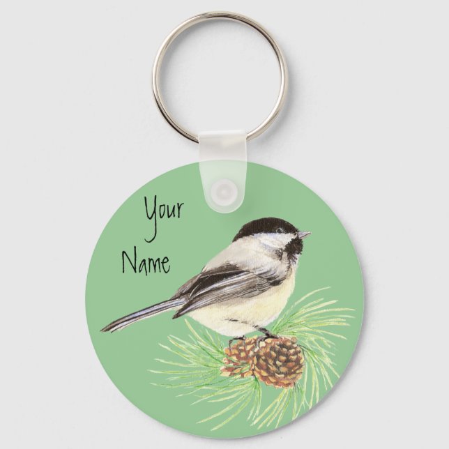 Black Capped Chickadee - Bird - Nature Keychain (Front)