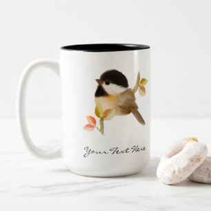 Black-Capped Chickadee Bird Two-Tone Coffee Mug