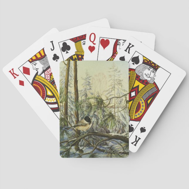 "Black-capped Chickadee" by Charlie Rapsky Poker Cards (Back)