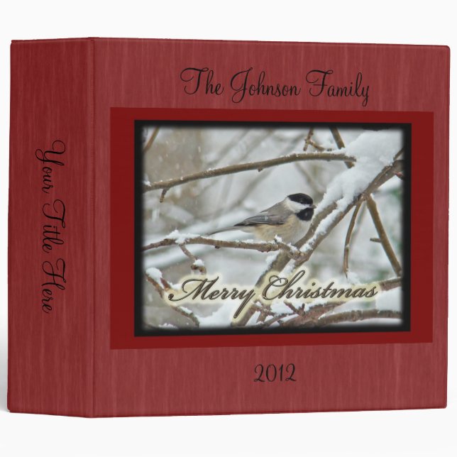Black-Capped Chickadee Christmas Binder (Front/Spine)