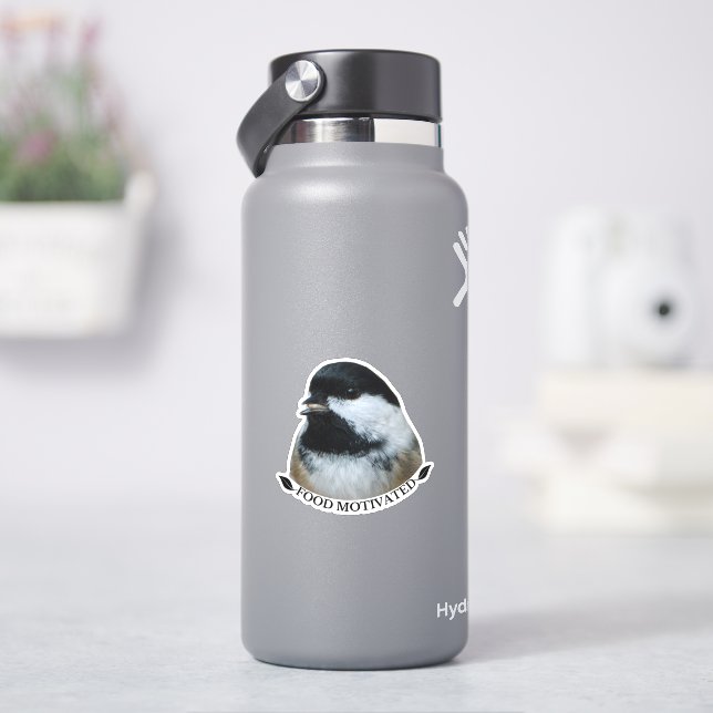 Black-capped Chickadee - Food Motivated Sticker (HydroFlask)