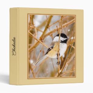 Black-Capped Chickadee - Original Photograph 3 Ring Binder
