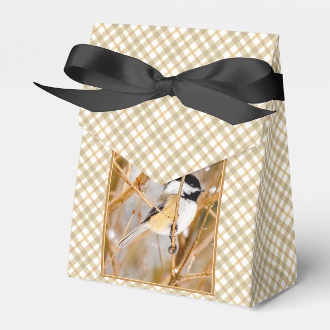 Black-Capped Chickadee - Original Photograph Favor Boxes (Front Side)