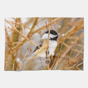 Black-Capped Chickadee - Original Photograph Kitchen Towel
