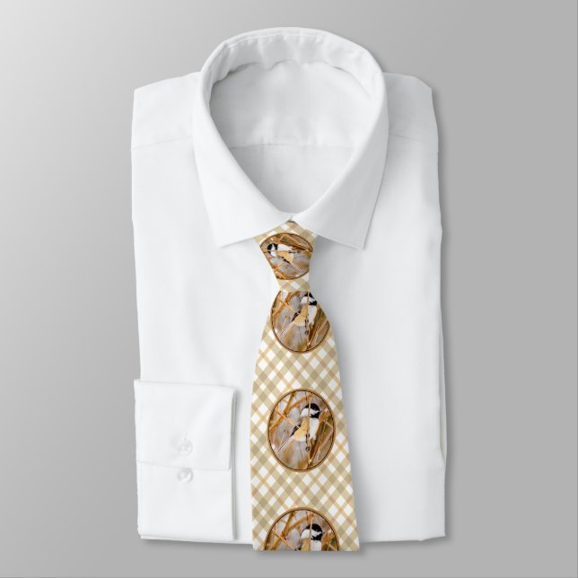 Black-Capped Chickadee - Original Photograph Neck Tie (Tied)