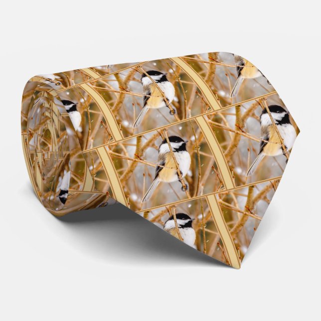 Black-Capped Chickadee - Original Photograph Neck Tie (Rolled)
