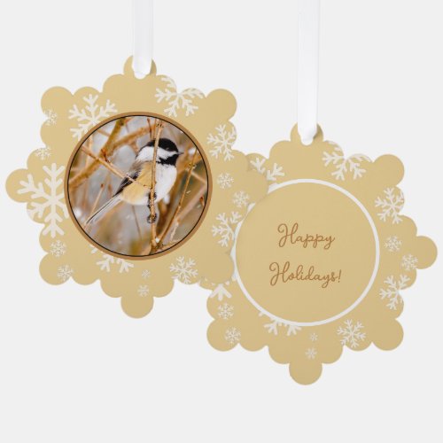 Black_Capped Chickadee _ Original Photograph Ornament Card