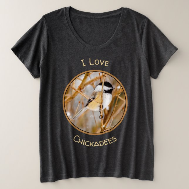 Black-Capped Chickadee - Original Photograph Plus Size T-Shirt (Design Front)