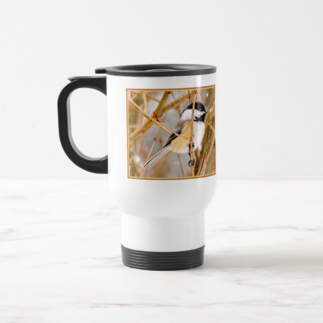 Black-Capped Chickadee - Original Photograph Travel Mug (Left)