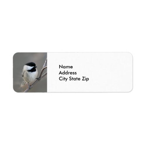 Black Capped Chickadee Photo Label