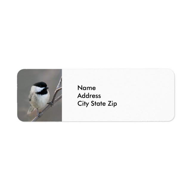 Black Capped Chickadee Photo Label (Front)