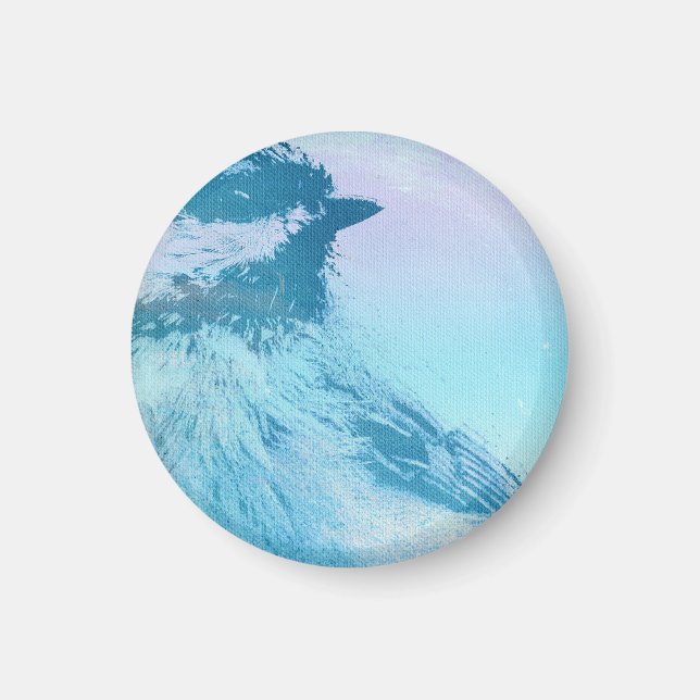 Black Capped Chickadee Print Magnet (Front)