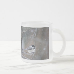 Black-capped Chickadee - Songbird Frosted Glass Coffee Mug