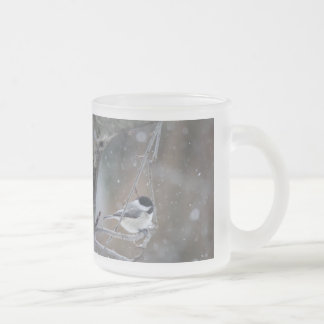 Black-capped Chickadee - Songbird Frosted Glass Coffee Mug