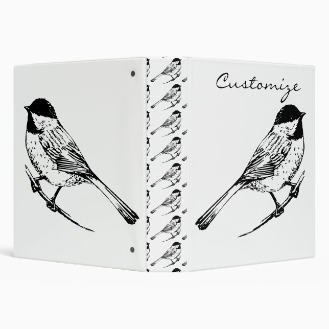 Black-capped Chickadee Thunder_Cove 3 Ring Binder (Background)
