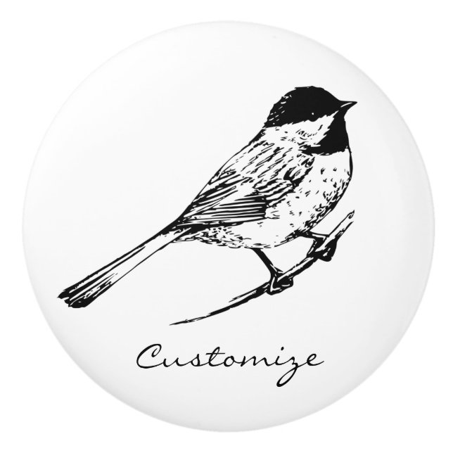 Black-capped Chickadee Thunder_Cove Ceramic Knob (Front)