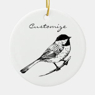 Black-capped Chickadee Thunder_Cove Ceramic Ornament