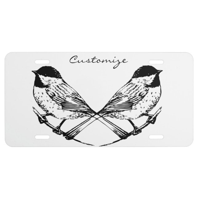 Black-capped Chickadee Thunder_Cove License Plate (Front)
