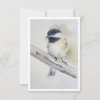 Black-capped chickadee Watercolour Note Card