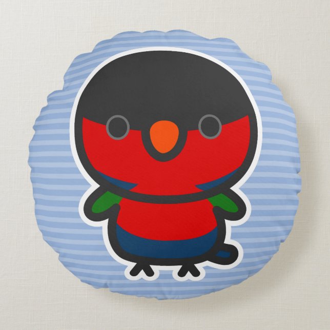 Black-capped lory round pillow (Front)