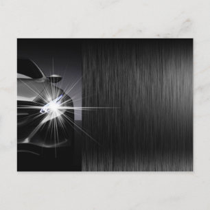 Black Car Automotive Company Metal Design Postcard
