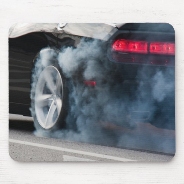 Black car burnout mouse pad (Front)