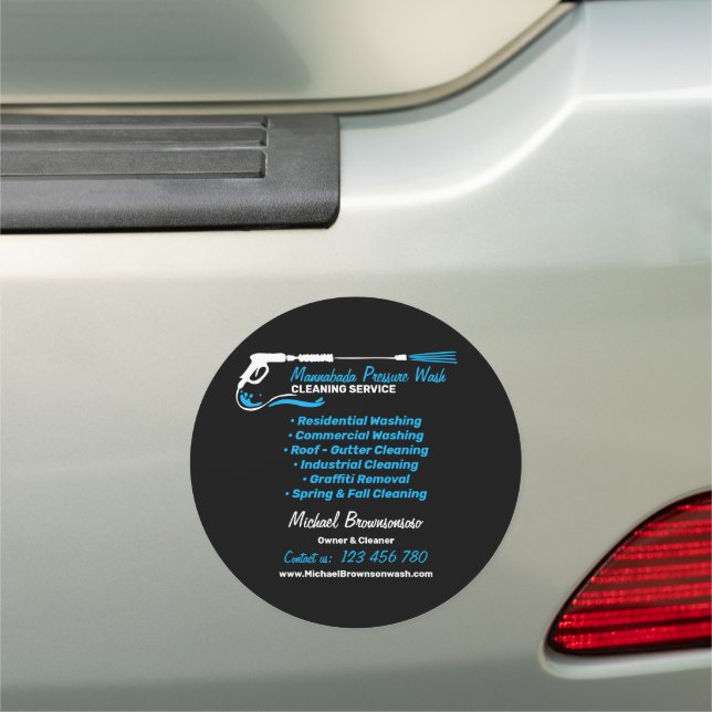Black Car Detail Pressure Power Washing CLEANING Magnet (In Situ)