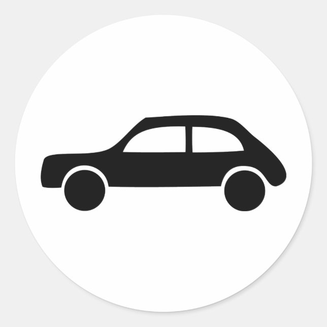 black car icon classic round sticker (Front)
