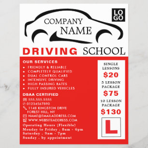 Black Car Logo, Driving School, Instructor Advert Flyer