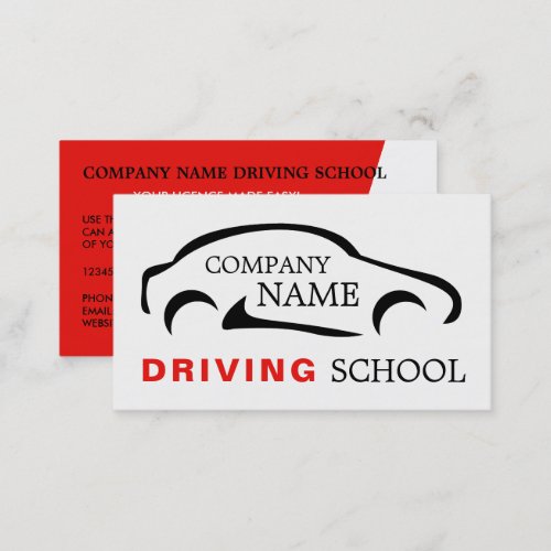 Black Car Logo Driving School Instructor Business Card