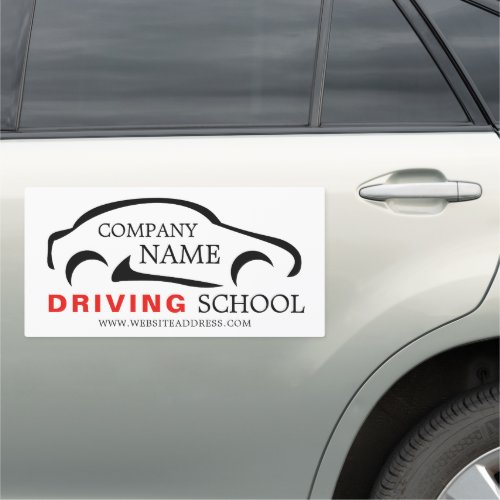 Black Car Logo Driving School Instructor Car Magnet