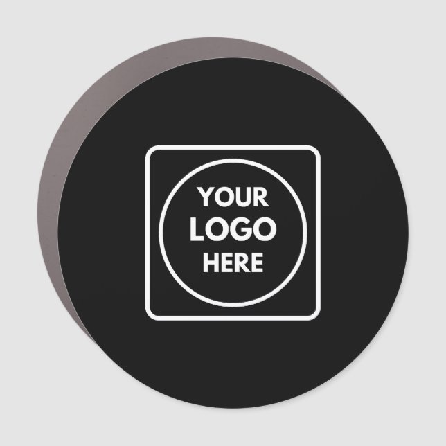 Black Car Magnet | Custom Modern Business Logo  (Front)