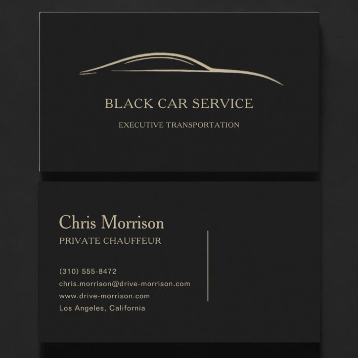 Black Car Service Black Gold Business Card