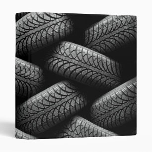 Black Car Tires 3 Ring Binder
