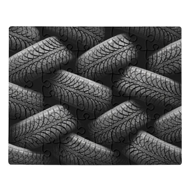 Black Car Tires Jigsaw Puzzle (Puzzle Horizontal)