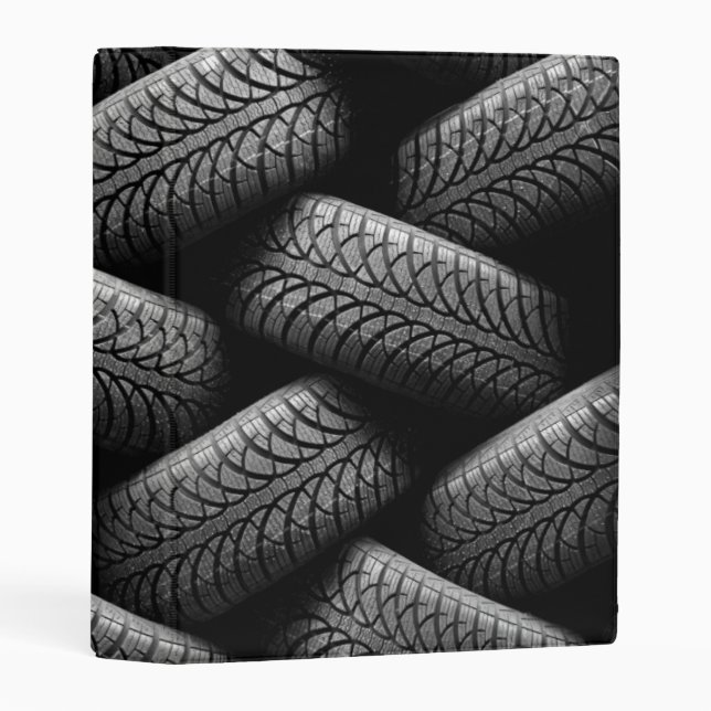 Black Car Tires Mini Binder (Front/Spine)